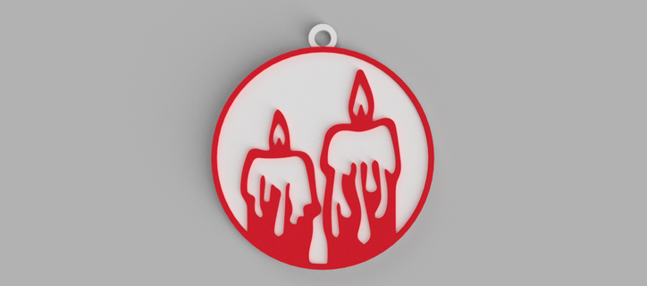 candles christmas ornament keychain - pendant earring Jewelry 3d print model - Mito3D