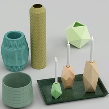 candles holder collection set various 3d print model - Mito3D