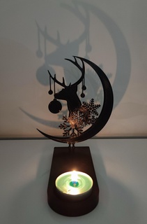 candelero cerf2 hogar casa vela soporte ciervo Navidad decoración tendencia ligero lámpara animales animal naturaleza sombra chino 3d print model - Mito3D