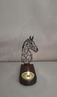 candlestick - horse candle holder equitation poly polygon decoration trend 3d print model - Mito3D