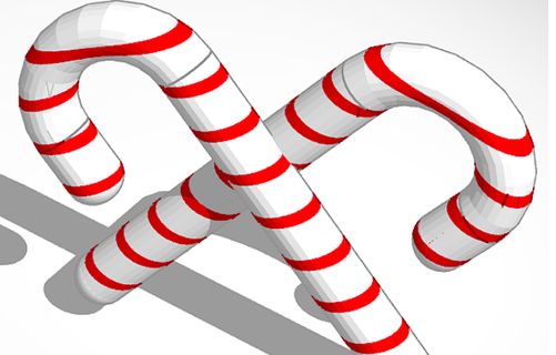 candy cane 3d print model - Mito3D