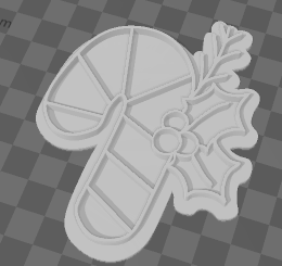 candy cane cookie cutter christmas 3d print model - Mito3D