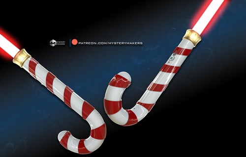 candy cane functional lightsaber 3d print model - Mito3D
