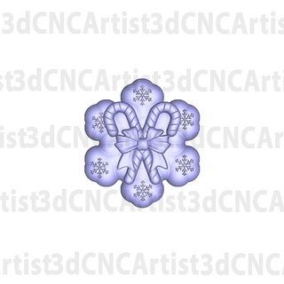 candy cane snowflake cnc mold making 3d printing craft molds chocolate bath bomb accessory embellishment christmas cabachon magnets winter pumpkin print high poly silicone plaster resin 3d print model - Mito3D