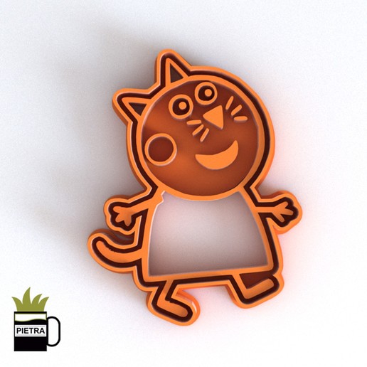 candy cat fondant cookie cutter mold 3d print model home fox cutters breakfast cookies cokkie moulds molds decoration porcelain clay handicrafts bookmarks peppa pig georg daddy mom dany pedro suzy fredy zoe emily rabbit 3D print model - Mito3D