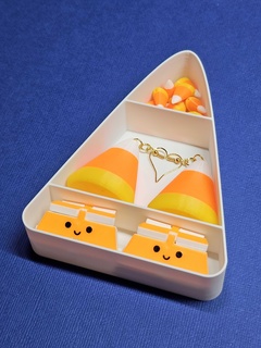 candy corn tray color inserts halloween fall seasonal theme storage organizer 3d print model - Mito3D