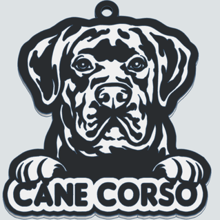baston Corso anahtarlık stl köpek yarış beyaz siyah 3d baskı titiz tasarım istisnai kalite özveri köpekler görkemli koruyucu sembol aksesuar Aşk hayvanlar sarsılmaz sadakat tutkulu Evcil Hayvanlar 3d print model - Mito3D