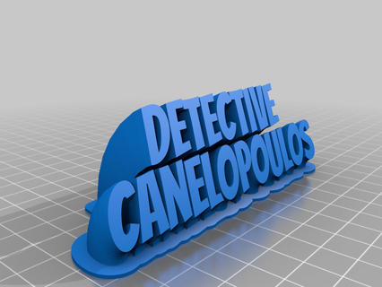 canelopoulos plate text customized office 3d print model - Mito3D