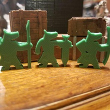 canidé soldats meeples jeu jouet d'accessoires les loups wolf jetons jeton table de rôle meeple donjons dragons le mdn 3d print model - Mito3D