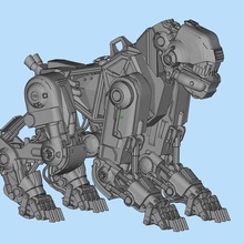 canine mech 28mm dog mechanical mini miniature robot games 3d print model - Mito3D