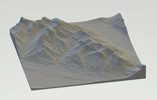 canmore alberta Kanada Berg Angebot Topographie Rockies felsig Berge Schwestern scannt Repliken 3d print model - Mito3D
