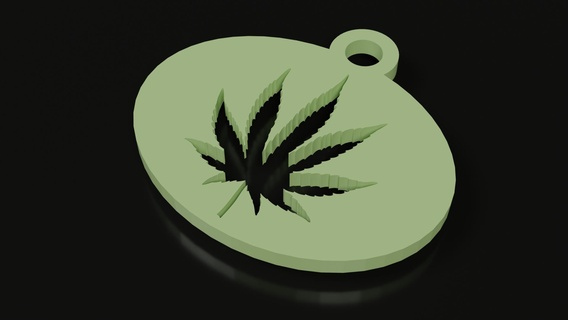cannabis key chain ring 3d print model - Mito3D