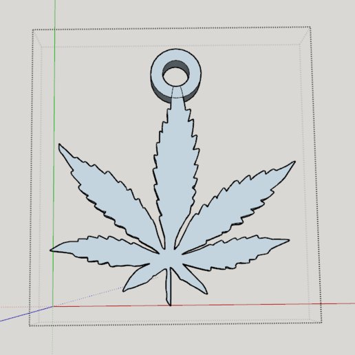 cannabis-key-ring gadget cannabis Blatt Tür Schlüssel 3D print model - Mito3D