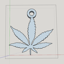 cannabis-key-ring gadget cannabis Blatt Tür Schlüssel 3d print model - Mito3D