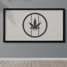 cannabis feuille cercle équiper marijuana mur art 2d pochoir 3d print model - Mito3D