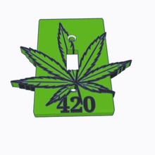 cannabis leaf light switch cover bonus file gadget weed 420 grow room dwc 3d print model - Mito3D