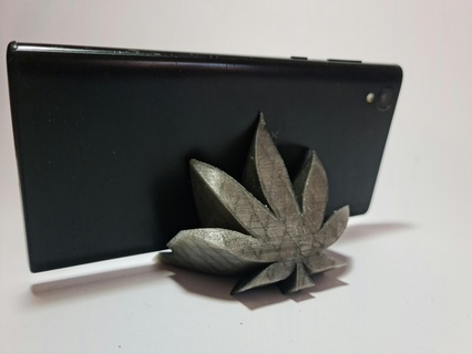 cannabis phone stand weed marijuana 3d print model - Mito3D