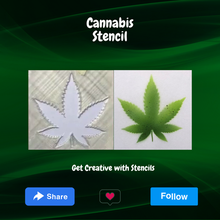 cannabis stencil airbrush 3d print model - Mito3D