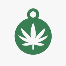 cannabis symbol keychain jewelry hemp hashish marijuana legalize trinket silhouette illustration shape souvenir circle narcotic drug 3d print model - Mito3D