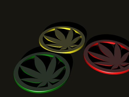 cannabis tema bevanda sottobicchiere 3d print model - Mito3D