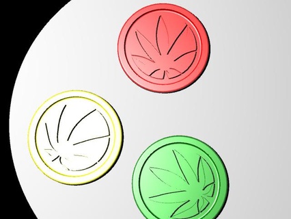 cannabis themed drink coaster 3d print model - Mito3D