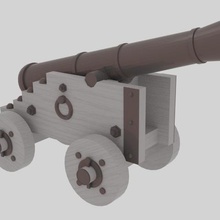 cannon game ready lowpoly poly low ship blast privateer bounty private pirate old bomb range artillery weapon gun 3d print model - Mito3D