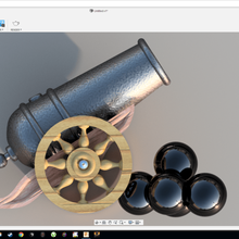 canhão a arte 3d print model - Mito3D