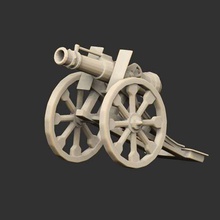 cannon static wheels game props rolling fable balls 3d print model - Mito3D