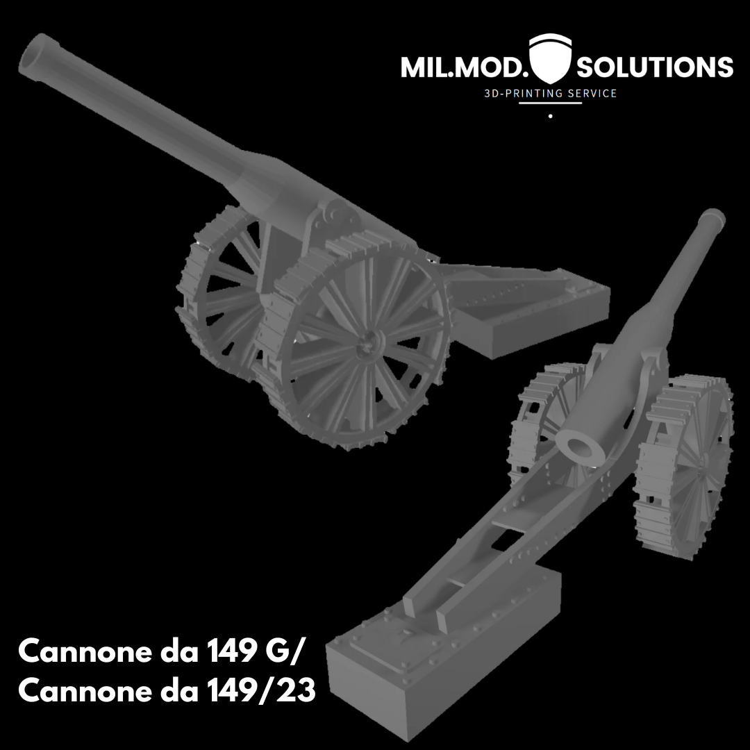 Top 149 mm tabanca model 1877 ww1 ww2 obüs İtalya Almanya Avusturya Macaristan dünya savaş top topçu cıvata aksiyon masaüstü oyunları 3D print model - Mito3D