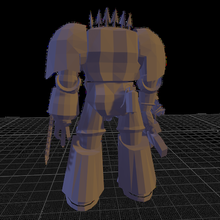caos guerriero gioco warhammer poli 3d print model - Mito3D
