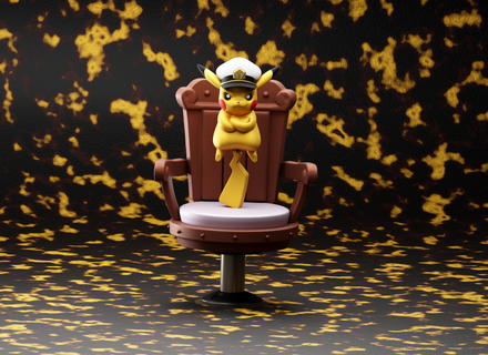 gorra Pikachu silla pokemon horizonte charmander chorro bulbasaur eevee decoración deco ornamento acción figura paz 3d print model - Mito3D