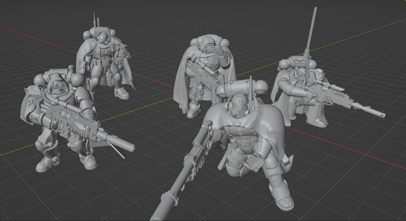 caped scout marines Game space marine infiltrator eliminator sniper squad 40k warhammer 3d print model - Mito3D