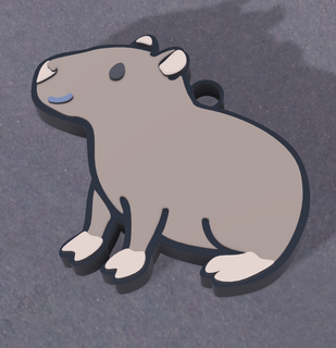 capibara keychain cute small animal art 3d print model - Mito3D