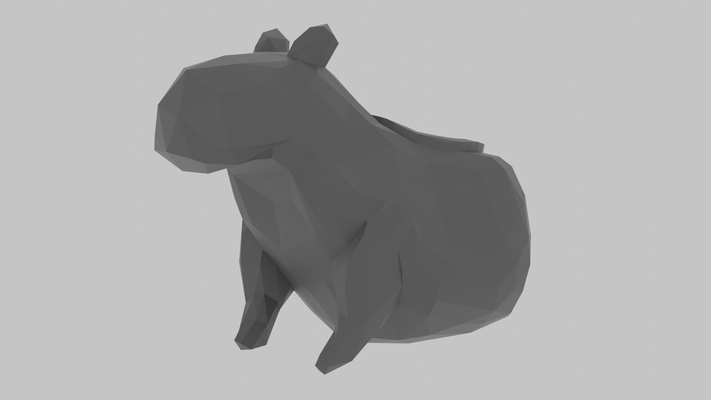 kapibara poli 3d print model - Mito3D
