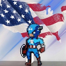 erfasst Rica Rächer gebissen 8bit Pixel Kunst Karikatur magnetisch Capitän Amerika bürgerlich Krieg 3d print model - Mito3D