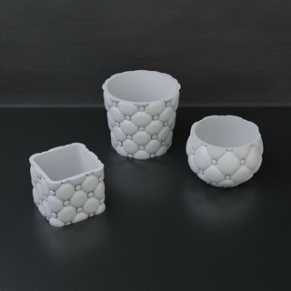capitone fioriere impostato fioriera pentola vaso fiori arredamento arte decorazione cactus interni 3d print model - Mito3D