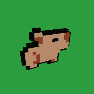 Capybara Pixel art 3d 3d print model - Mito3D