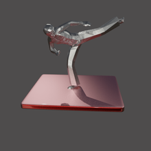 capoeira chute baixo poli a arte esculturas 3d print model - Mito3D