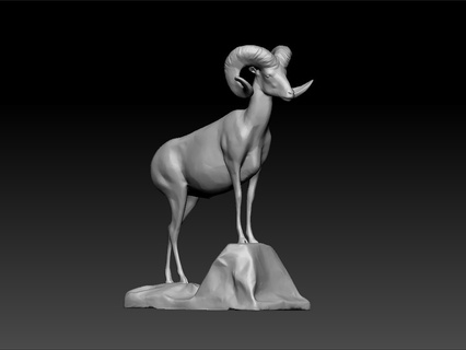 capra - goat Art girl on desk simulator the la run goats knives hunter 3 3d print model - Mito3D
