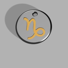 capricorn key ring jewelry astro 3d print model - Mito3D