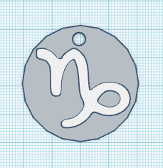 capricorn zodiac sign keychain fun art 3d print model - Mito3D