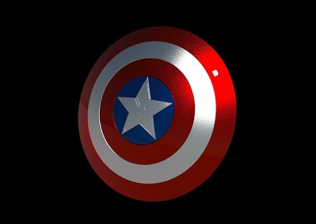 captain america's shield - swappable stars 3d print model - Mito3D