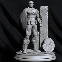 captain america art la statue sculpture de super-héros bande dessinée 3d print model - Mito3D