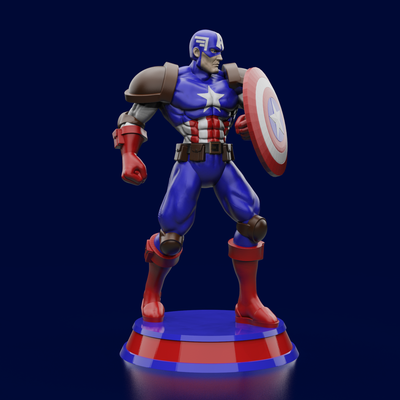 capitão américa arte maravilha vengadores vingadores super heróis 3d print model - Mito3D