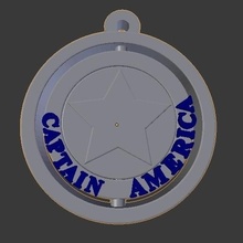 captain america art keychain 3d print model - Mito3D