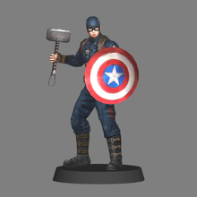 captain america - avengers endgame 3d print marvel mcu model low poly mjolnir 3d print model - Mito3D