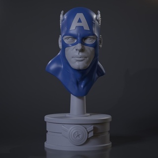 Kapitän Amerika Büste Wunder Superheld Held Statue Sammlerstücke 3dprint drucken Charakter Rächer Kunst 3dmodeling 3d print model - Mito3D