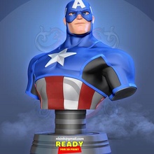captain america - bust art marvel captain america bust superhero hero 3dprint statue figure 3dprinting man comic