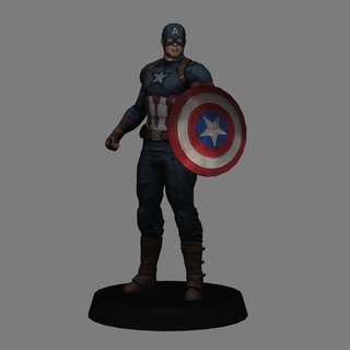 captain america - civil war poly 3d print avengers steve rogers marvel cinematic universe endgame chris evans mcu 3d print model - Mito3D