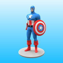 captain america - retro art marvel action superhero shield original 3d print model - Mito3D